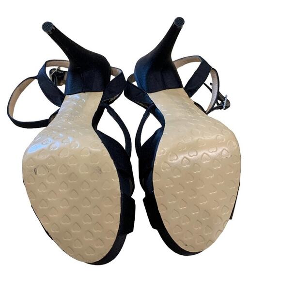 Betsy johnson stilettos open toe sling back ankle strap shoes heels size 9.5 M - Picture 7 of 8